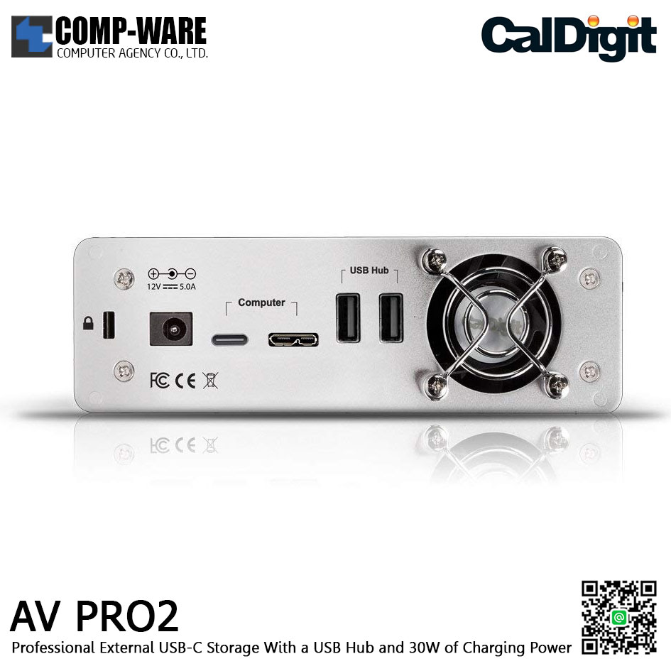 CalDigit AV Pro 2 - 3TB HDD Professional External Storage USB-C and USB Hub with AC Power Adapter รับประกัน 1 เดือน