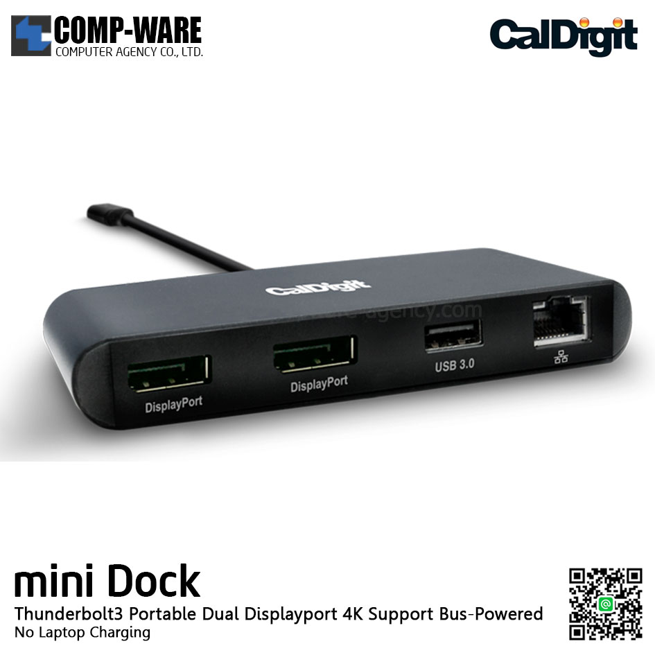 CalDigit Thunderbolt3 mini Dock Portable Dual Display Port 4K Support Bus-Powered (No Laptop Charging) // MOQ ขั้นต่ำ 10 ตัวขึ้นไป