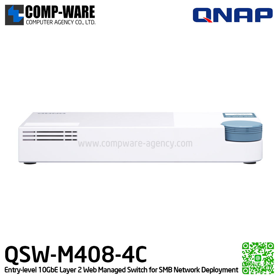 QNAP QSW-M408-4C Entry-level 10GbE Layer 2 Web Managed Switch for SMB Network Deployment