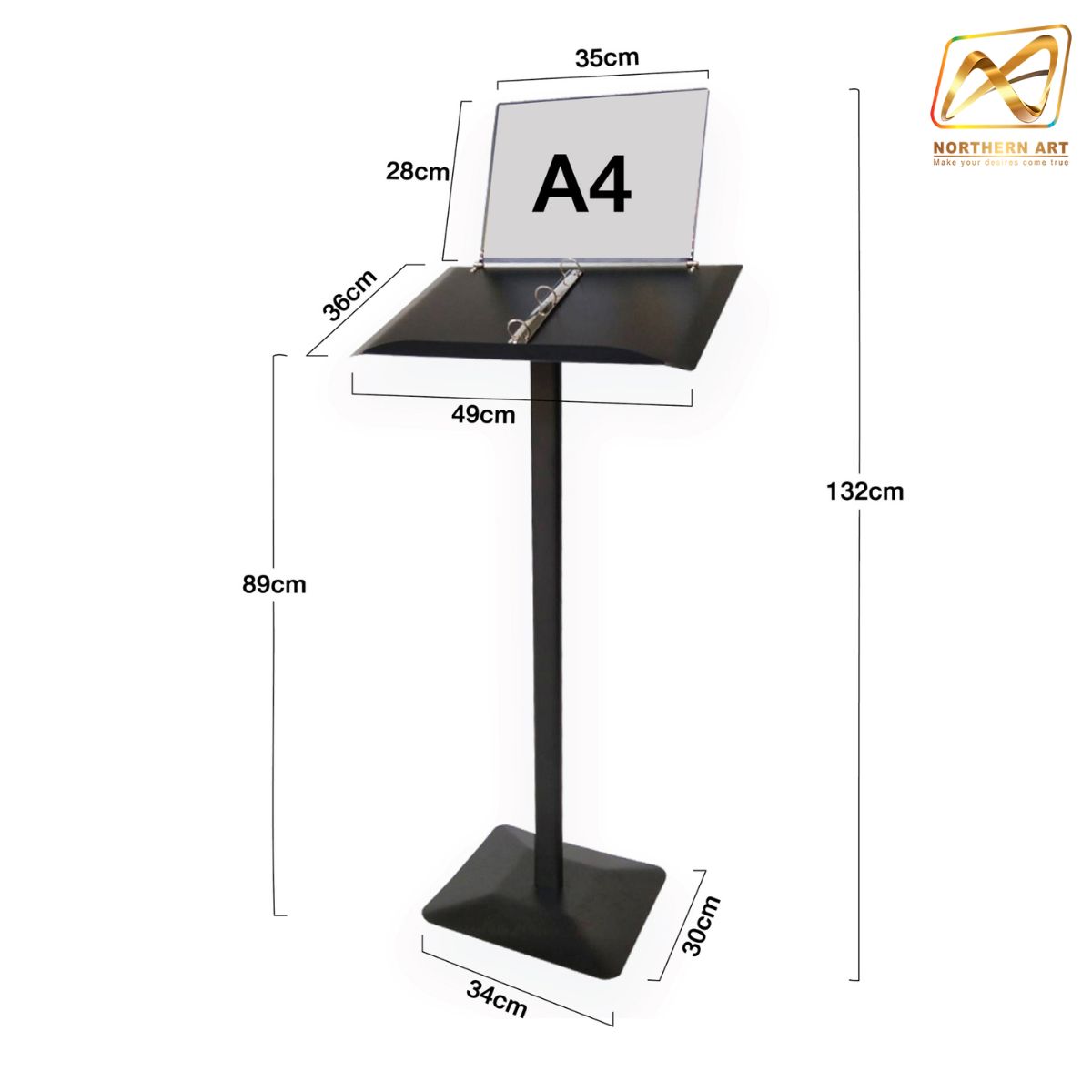 CLEARANCE SALE! เมนูสแตนด์เหล็ก ขนาด A3 พร้อมป้ายโปสเตอร์ด้านบนขนาดA4 พร้อมสันห่วงสแตนเลส (ถอดออกได้) มี2สี สีขาว และสีดำ