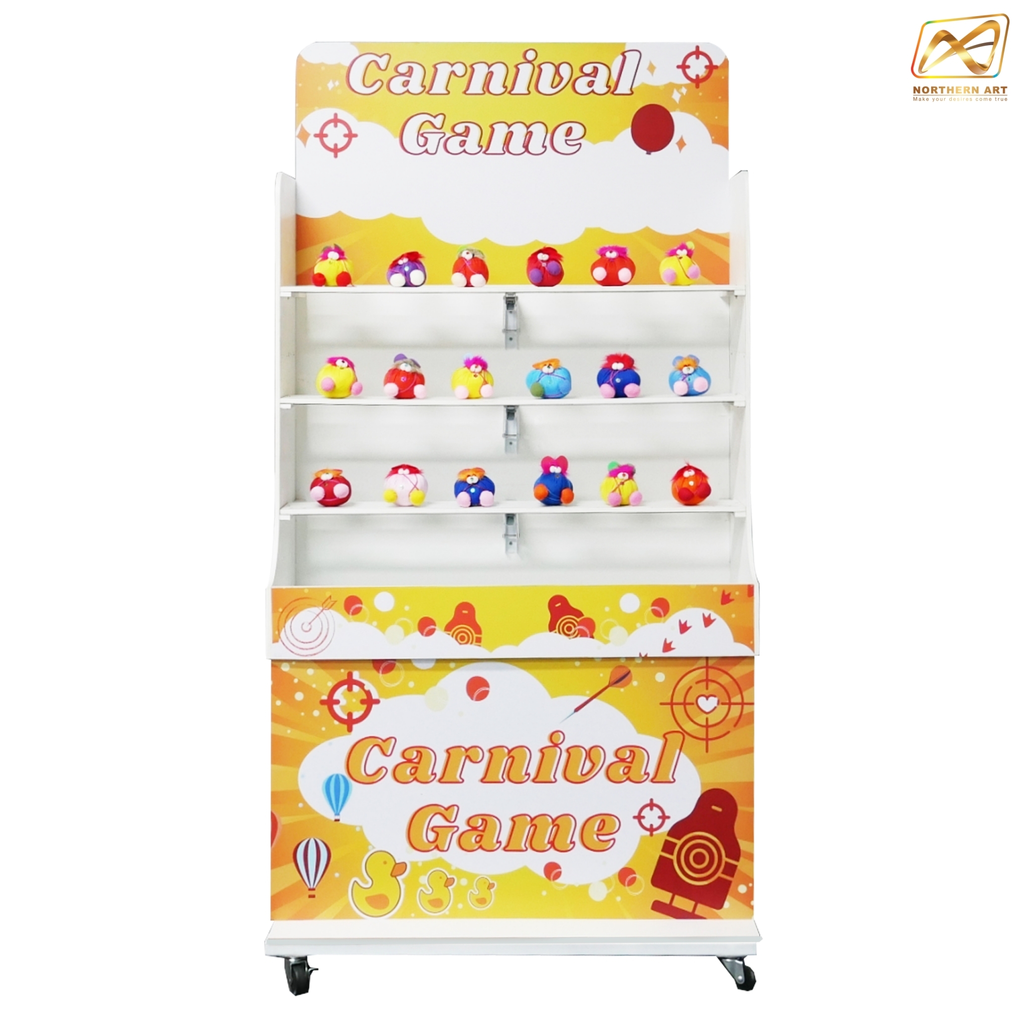 CARNIVAL GAME เกมส์ปาตุ๊กตา ขนาดโครง (W) 90 x (L)50 x (H)176 cm. พร้อมตุ๊กตา 18 ตัว และบอลโฟม 12 ลูก