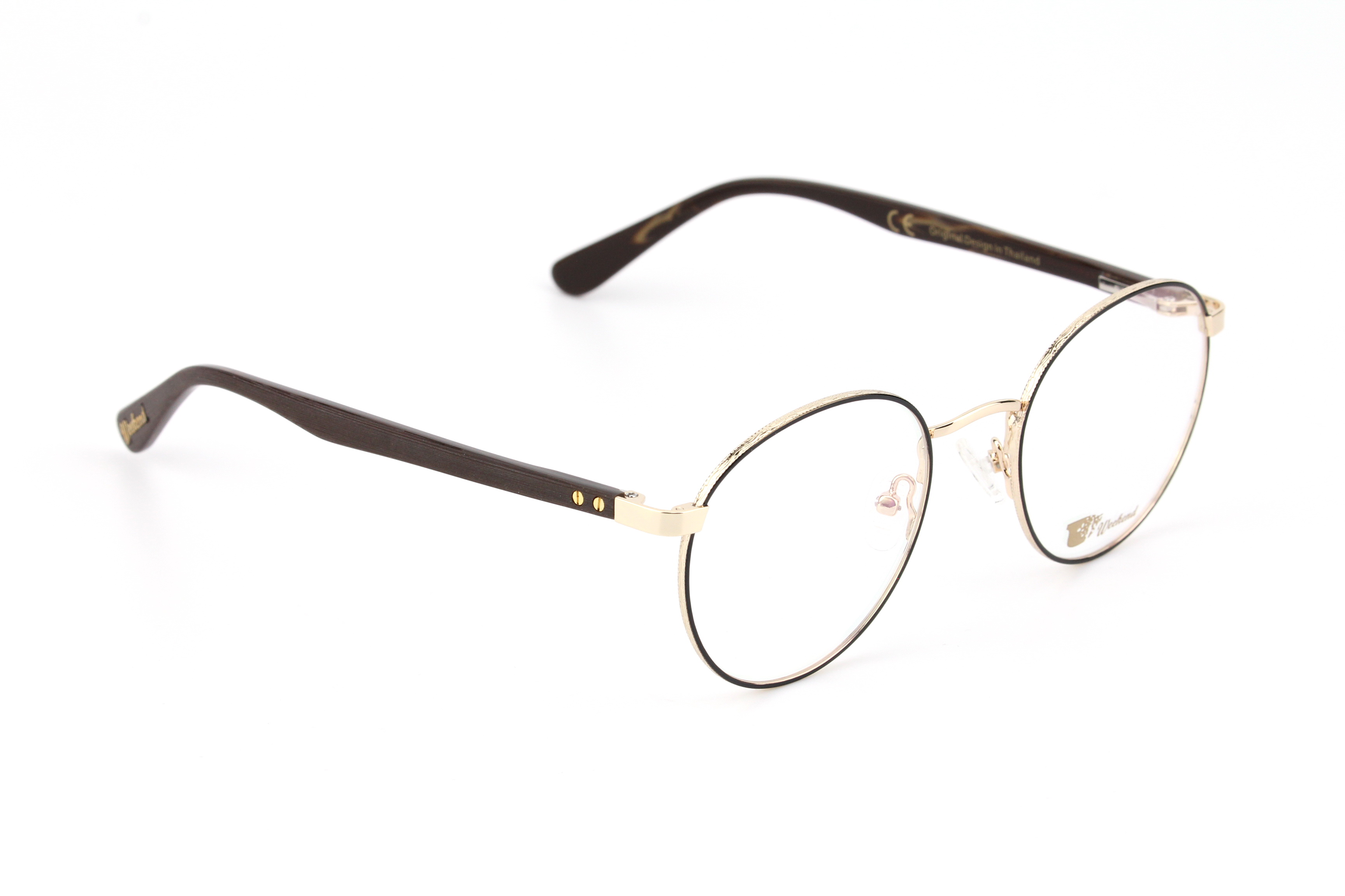 กรอบแว่นสายตาพร้อมคลิปกันแดด Weekend Round Gold