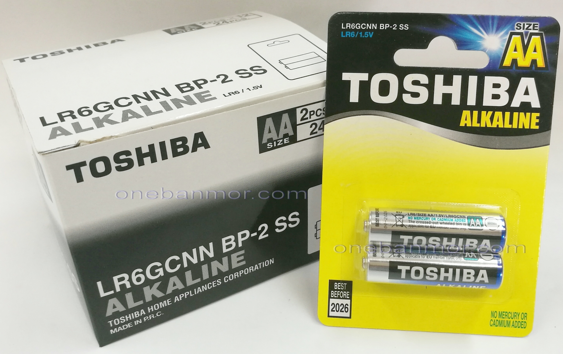 Alkaline Battery ถ่านอัลคาไลน์ โตชิบ้า TOSHIBA AA x 2 - 1กล่อง 12แพ๊ค 24ก้อน