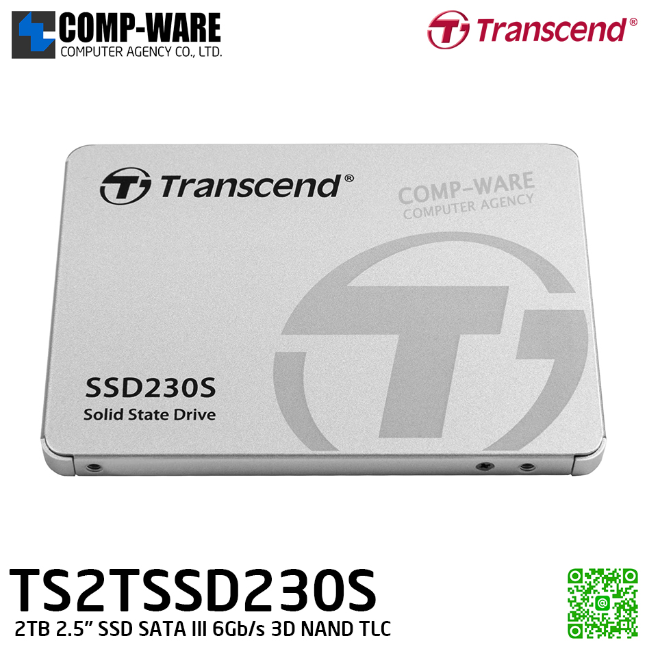 Transcend SSD230S 2TB 2.5" SSD SATA III 6Gb/s 3D NAND TLC - TS2TSSD230S - 5Y Warranty