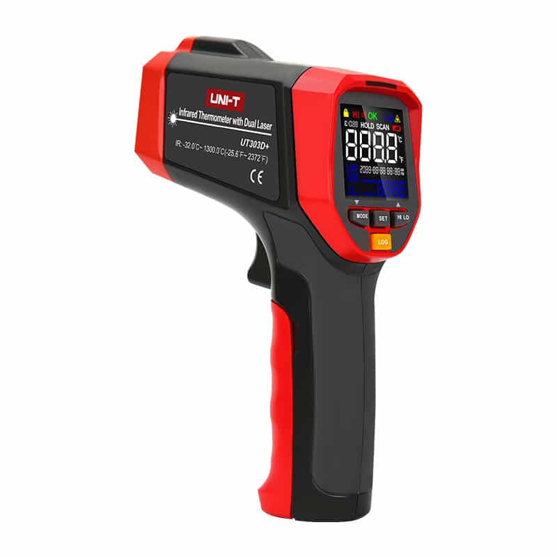 UNI-T UT303D+ เครื่องวัดอุณหภูมิ เลเซอร์วัดอุณหภูมิ วัดความร้อน เลเซอร์คู่