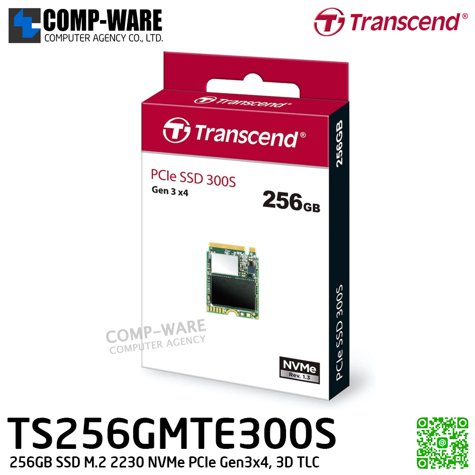 Transcend MTE300S 256GB SSD M.2 2230 NVMe PCIe Gen3x4, 3D TLC , TS256GMTE300S - 5Y Warranty
