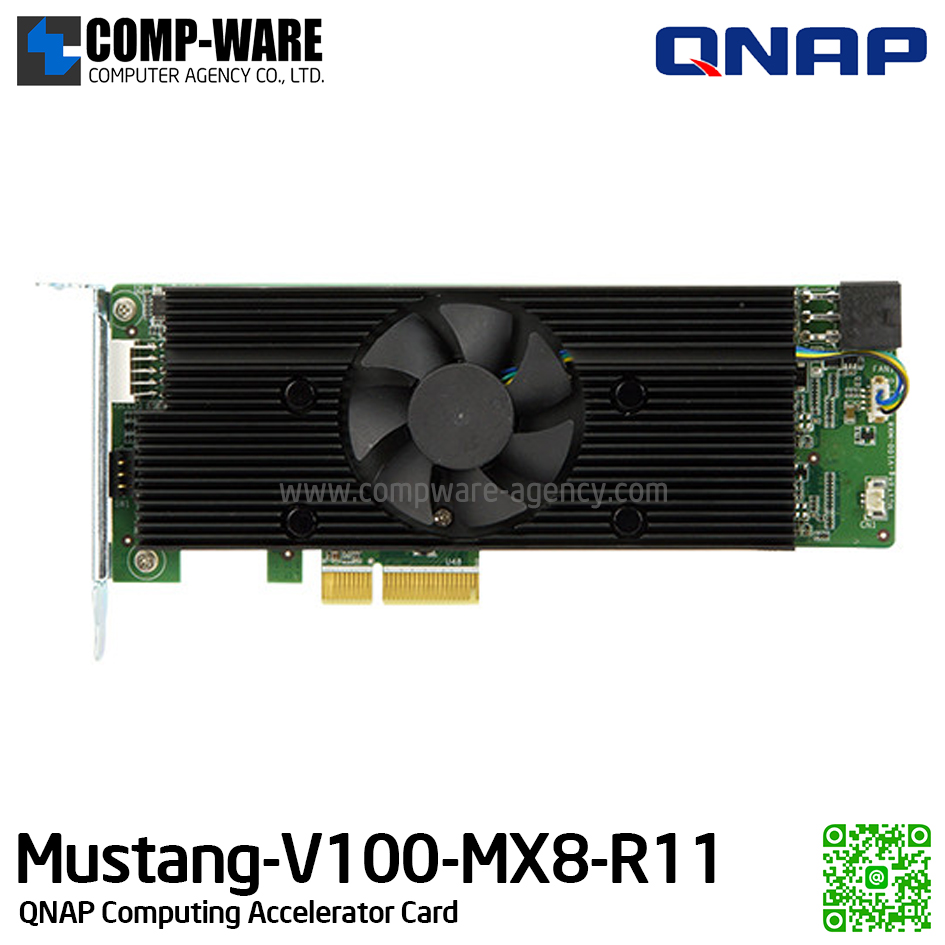 QNAP Mustang-V100-MX8-R11 Computing Accelerator Card With 8 X Movidius Myriad X Ma2485 Vpu, Pcie Gen2 X4 Interface, Rohs - Spare Part