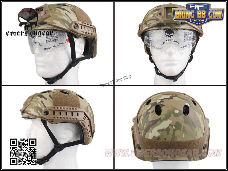 หมวกฟาส ยี่ห้อ Emerson รุ่นเลนส์กระจก (Fast Helmet PJ Type)