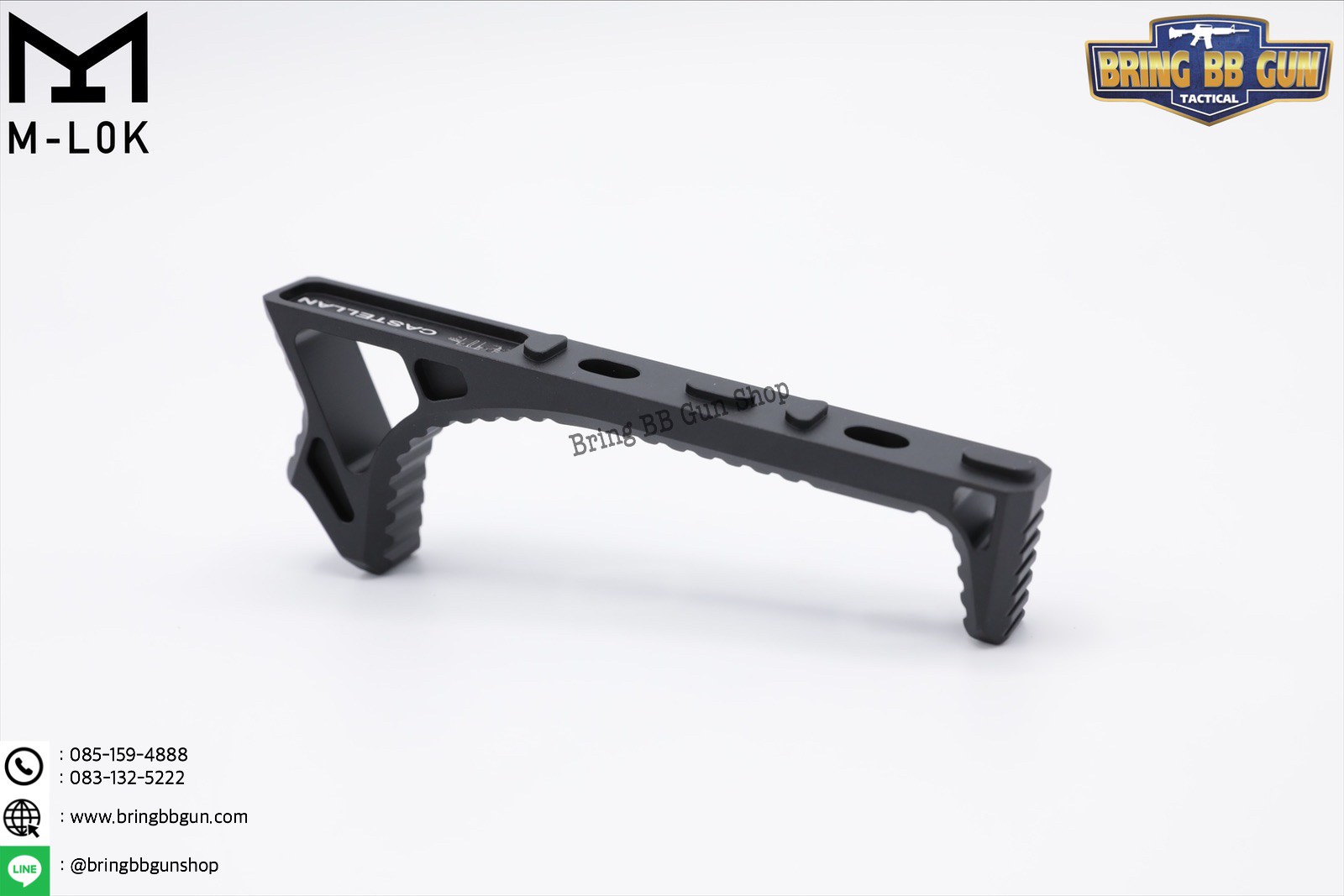 กริ๊ปมือหน้า ยี่ห้อ Castellan รุ่น Curve Foregrip CNC M-Lok (ใช้ได้กับชุดหน้าระบบราง M-Lock เท่านั้น)