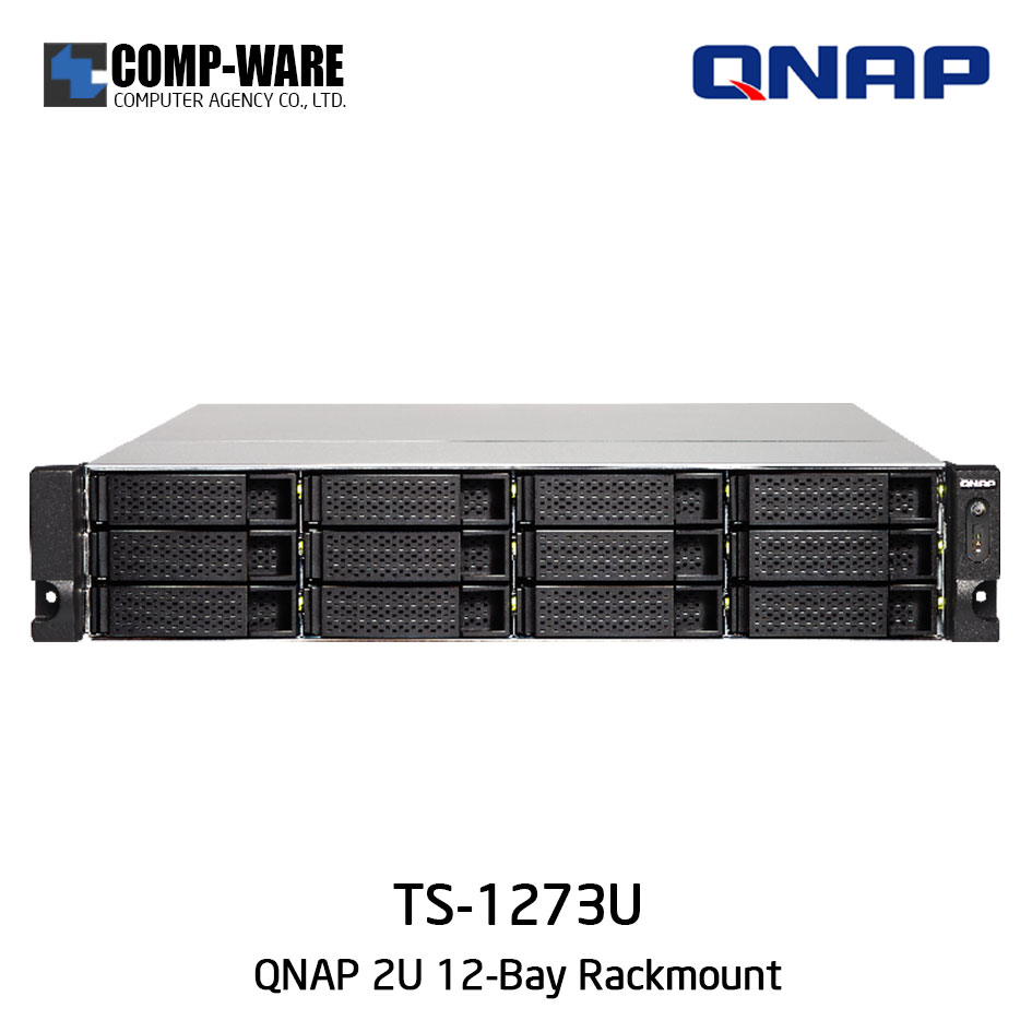 QNAP NAS (2U 12-Bay) TS-1273U (64GB RAM) Single Power Supply