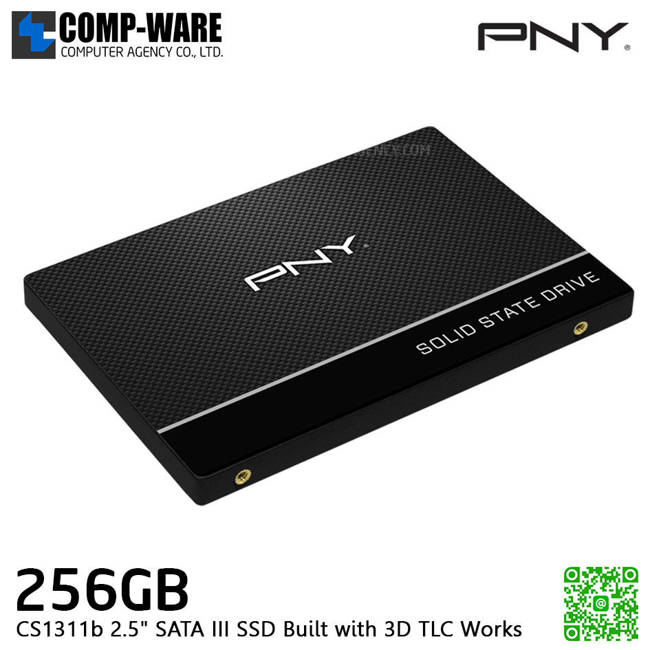 PNY 256GB CS1311b 2.5" SATA III SSD SSD7CS1311B-256-RB Built with 3D TLC Works with Desktops or Laptops 20X faster
