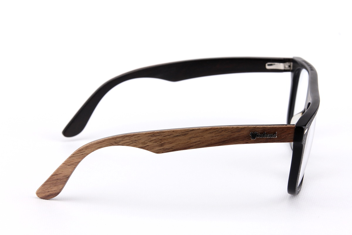 กรอบแว่นสายตาขาไม้ Weekend Duet Collection Berlin Matte Black (Dark)