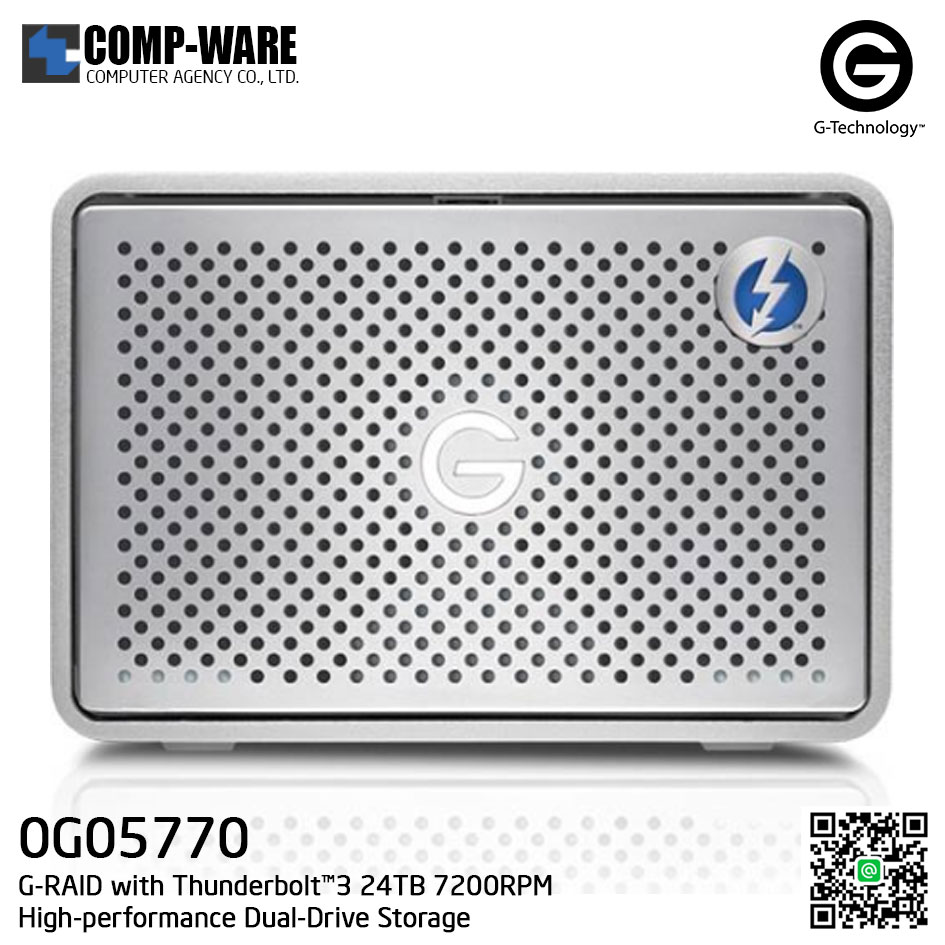 G-Technology G-RAID with Thunderbolt™3 24TB 7200RPM High-performance Dual-Drive Storage - 0G05770