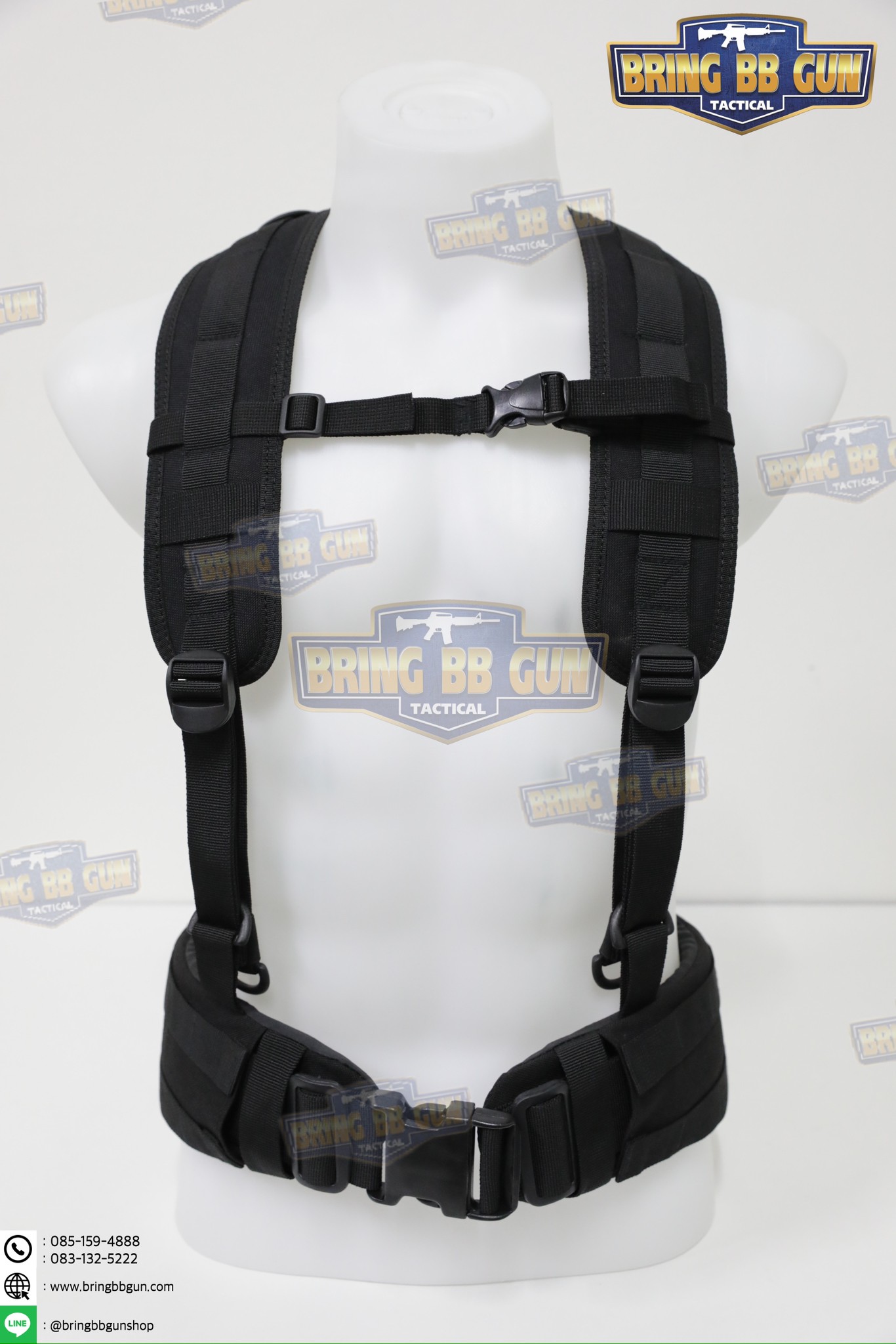 เข็มขัดสนามแบบนวม + สายโยงบ่า (เข็มขัดสนามใส่อุปกรณ์) (เข็มขัดยุทธวิธี) (Tactical Belt) (สายโยงบ่า) (สายเก่ง) (Belt Suspenders)