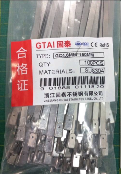 เคเบิ้ลไทร์สแตนเลส 6 นิ้ว (4.6 mm * 150 mm ) (แพ็คถุง 10 เส้น)