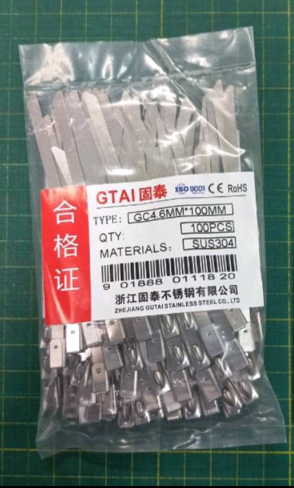 เคเบิ้ลไทร์สแตนเลส 4 นิ้ว (4.6 mm *100 mm) (แพ็คถุง 10 เส้น)