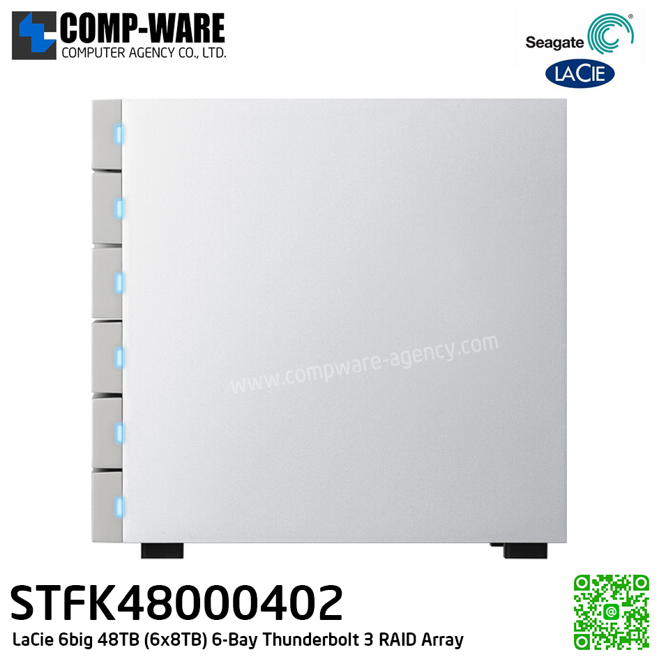 Seagate LaCie 6big 48TB 6-Bay Thunderbolt 3 RAID Array (6 x 8TB) STFK48000402 (New) รับประกัน 3 ปี // ขั้นต่ำในการสั่ง MOQ = 1