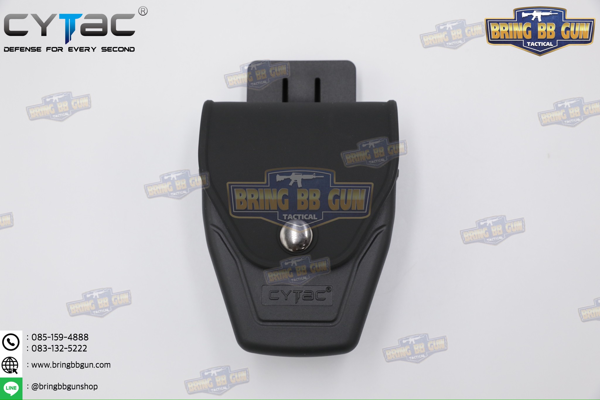 ซองกุญแจมือ รุ่นบานพับ (มีฝาปิด เพลทร้อยเข็มขัด) ยี่ห้อ Cytac (Handcuff Pouch with Lid) + กูญแจมือบานพับ