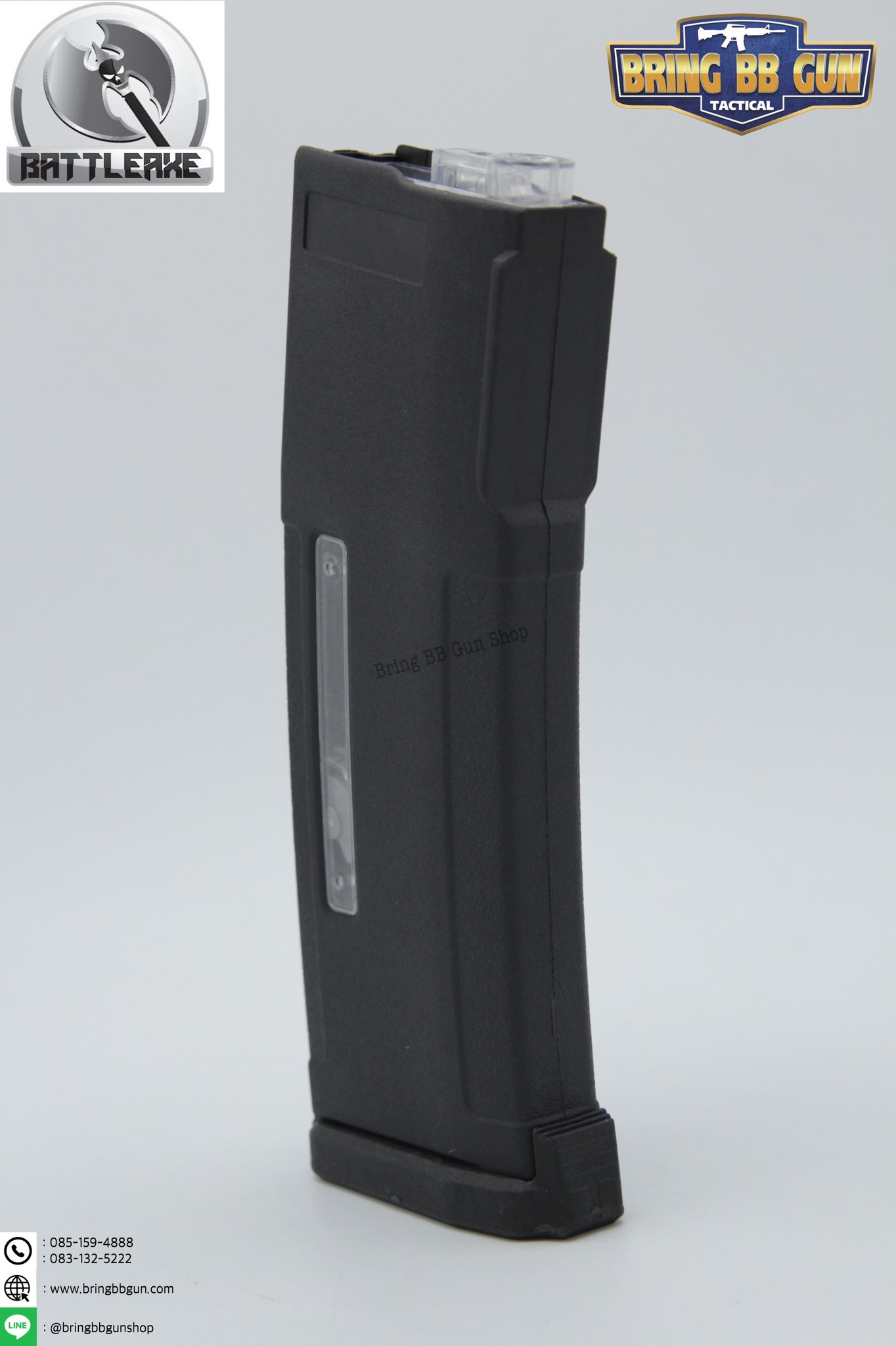 แม็กกาซีน M4 ยี่ห้อ Battle Axe แบบปั่น มี4ทรงให้เลือก ทรง P-mag(P-mag Hi-cap magazine) ทรง EPM(EPM Hi-cap magazine) ทรง 002(002 Hi-cap magazine) ทรง IMI Lancer(IMI Lancer Hi-cap magazine)