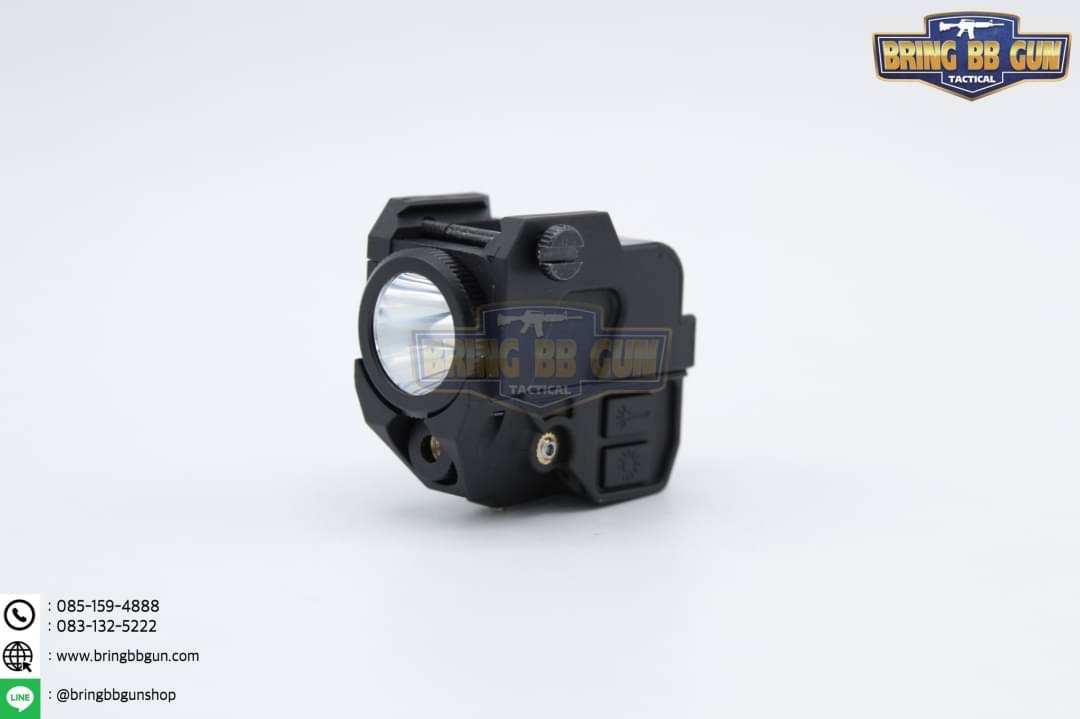 ไฟฉายและเลเซอร์ ติดปืนสั้น รุ่น B103 หัวชาร์จไฟแบบแม่เหล็ก