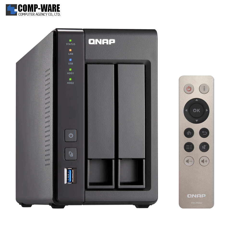 QNAP NAS (Tower 2-Bay) TS-251+ (2GB RAM up to 8GB) Quad-Core Intel Celeron / 2Y Warranty / No HDD / TS-251+-2G