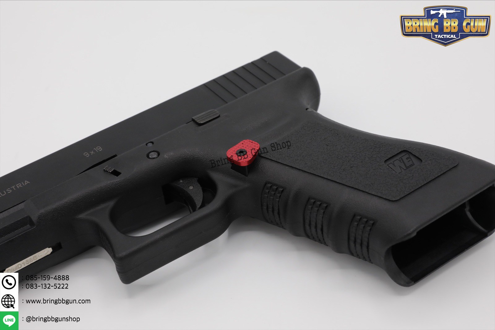 ปุ่มปลดแม็กกาซีน ปืนสั้นGlock งานอลูมิเนียม สำหรับปืนสั้น : Glock 17/18/19 (ยี่ห้อWE)