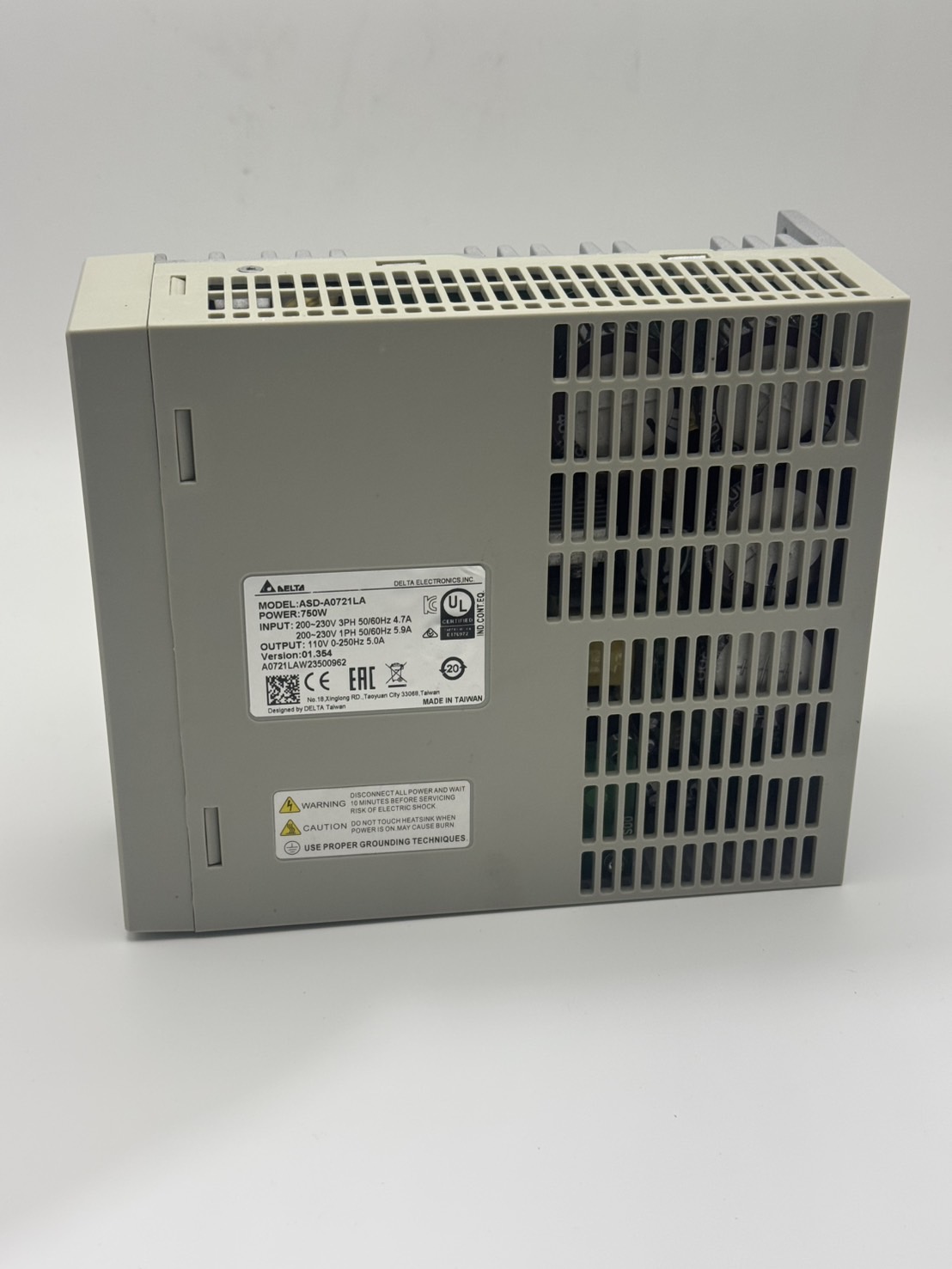 Delta AC Servo Drive ASD-A0721LA 750W 220V 1/3-Phase