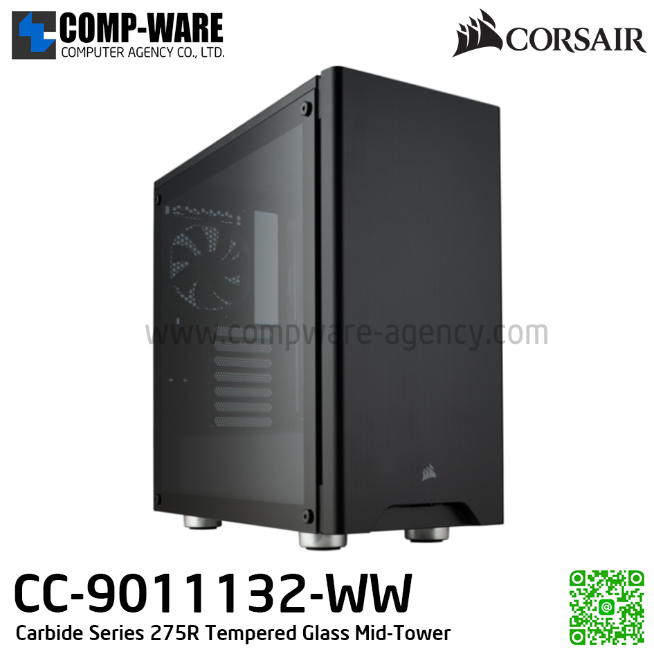 CORSAIR Carbide Series 275R Tempered Glass Mid-Tower Gaming Case Black - 275R-BK (CC-9011132-WW) เคสเปล่า