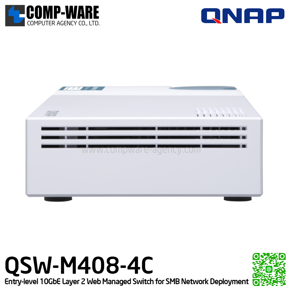 QNAP QSW-M408-4C Entry-level 10GbE Layer 2 Web Managed Switch for SMB Network Deployment
