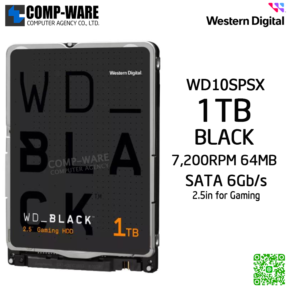 WD Black 1TB Performance Mobile Hard Drive - 7200RPM SATA 6Gb/s 64MB Cache 2.5Inch - WD10SPSX - 5Y Warranty