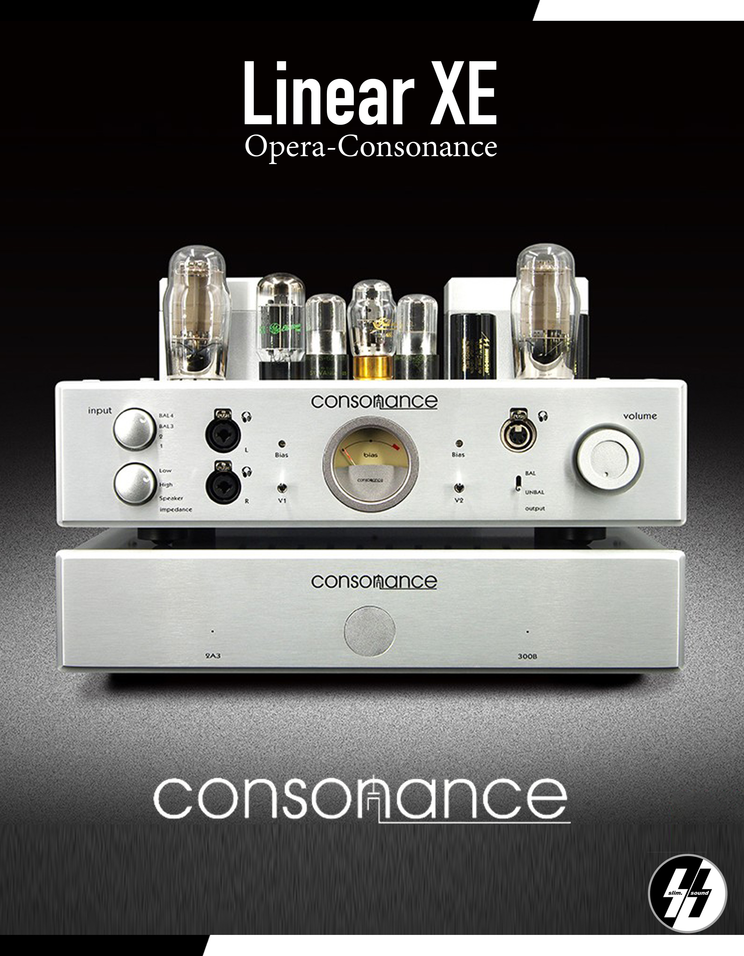 แอมป์หลอด | Opera-Consonance - LinearXE | Tube Headphone Amp 30-300-600 ohms & Int. Amplifier | 9 Watt (RMS 1kHz)