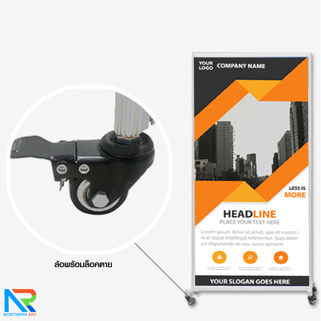 บอร์ดจัดนิทรรศการ บอร์ดอะลูมิเนียม ตั้งต่อเนื่องซิกแซก 6 บาน ขนาด 100x200 ซม.ถอดประกอบได้ พร้อมล้อเลื่อน พับได้ เคลื่อนย้ายสะดวก