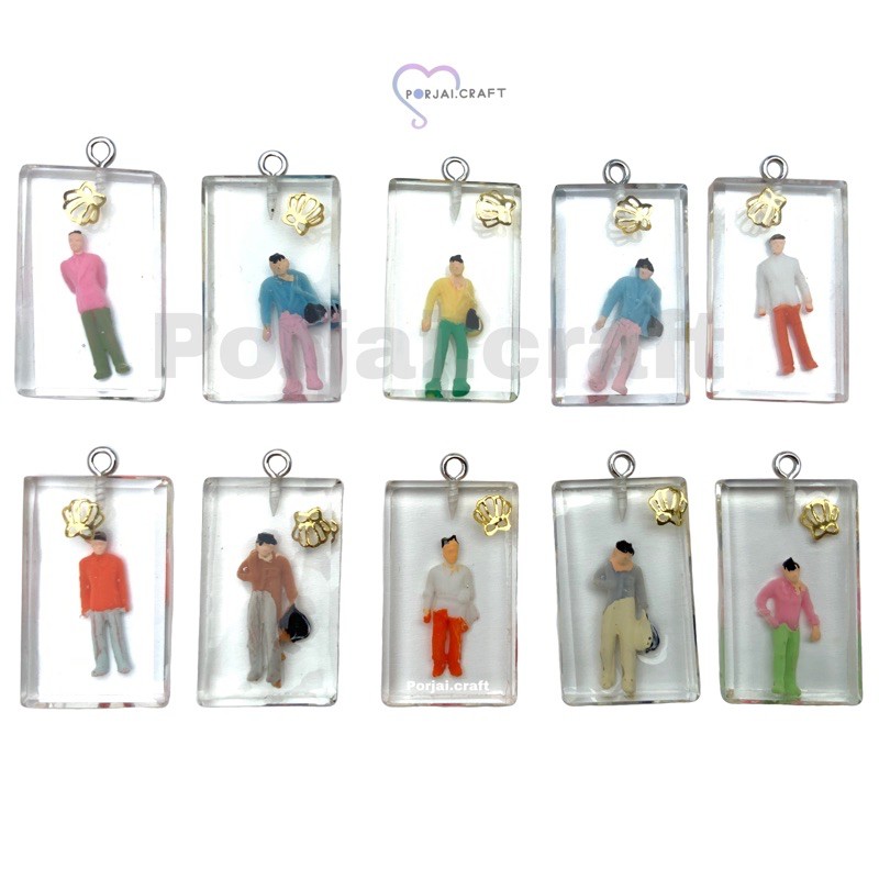 จี้หุ่นจิ๋ว หุ่นคนในแคปซูล Capsule pill pendants