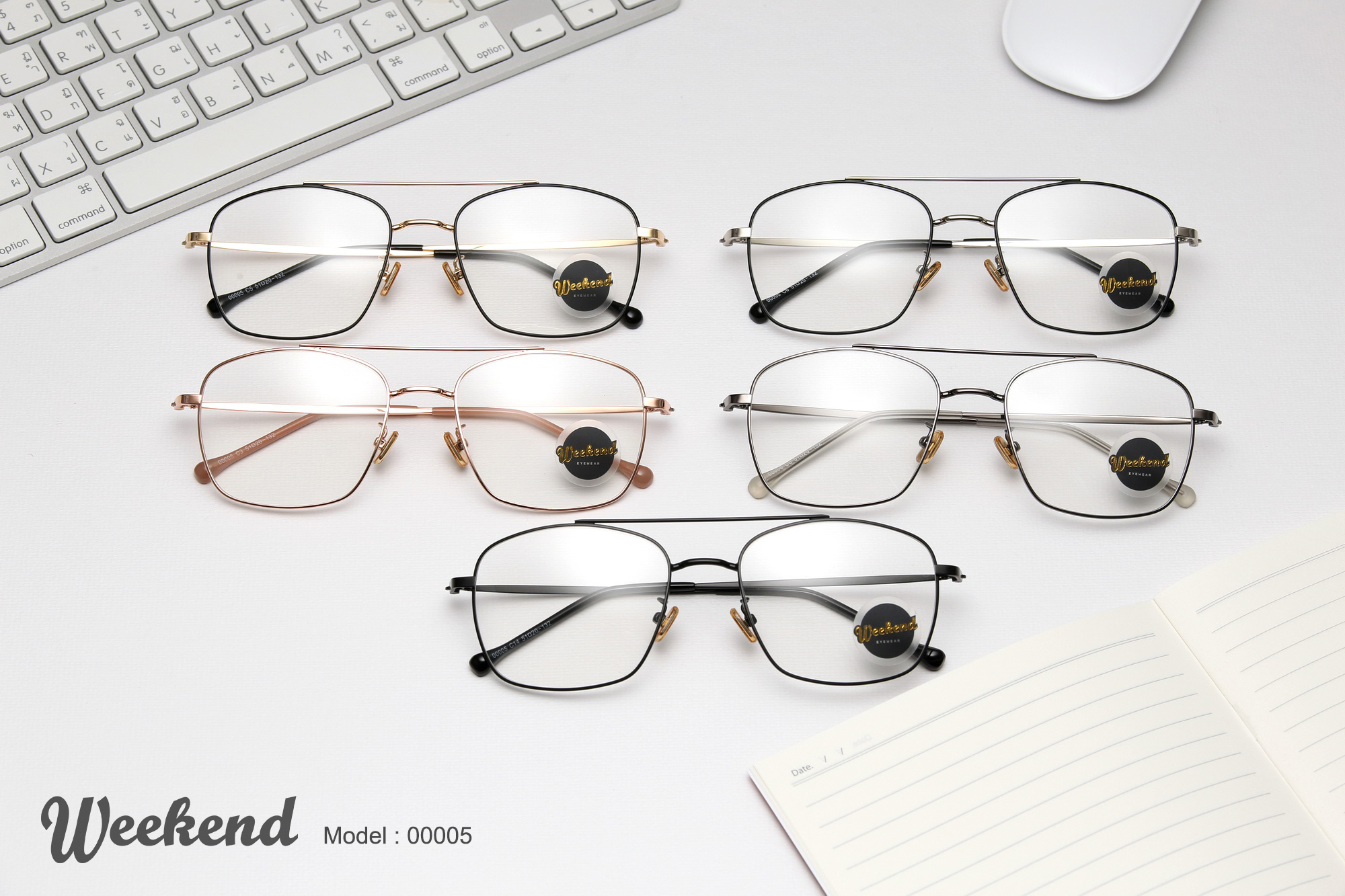กรอบแว่นสายตา Weekend 00005 C8 Gun Metal