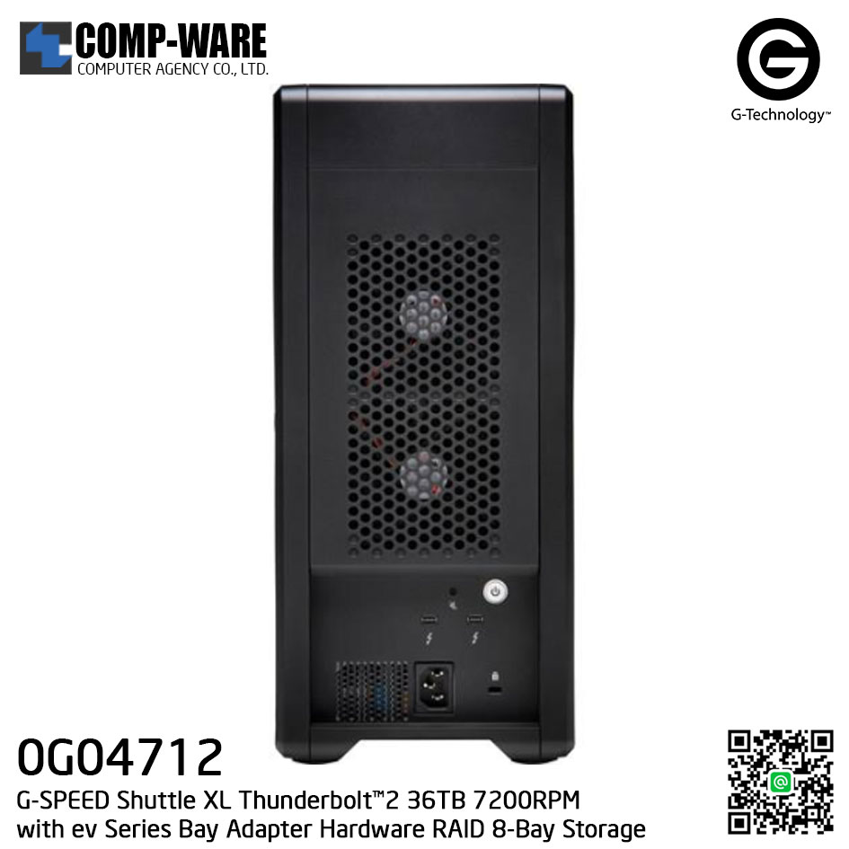G-Technology G-SPEED Shuttle XL Thunderbolt™2 36TB 7200RPM with ev Series Bay Adapter Hardware RAID 8-Bay Storage Solution - 0G04712