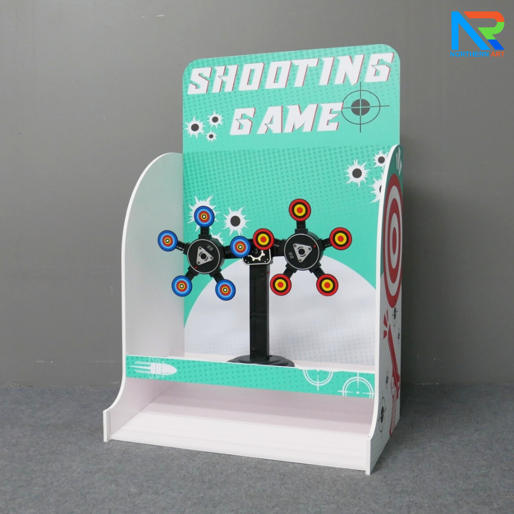 เกมส์ยิงเป้าหมุน เป้าหมุน 360 องศา จำนวน 10 เป้า จอ LED นับคะแนน พร้อมปืนกระสุนโฟม 1 ชุด