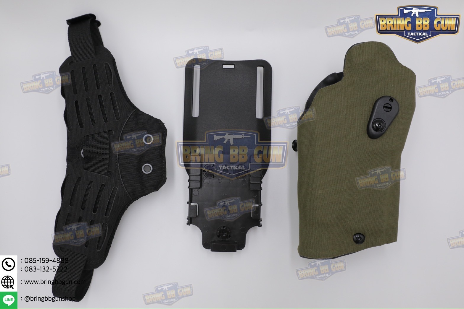 ซองปืน 6354DO Ver. 2 (ซอง6354+สายรัดต้นขาแบบนวม) ซองปืนพกนอกปลดนิ้วโป้ง + ช่องไฟฉาย (ซองปืน 6354DO) (6354 DO) (Glock 17/18/19 + X300) (P320 + X300)