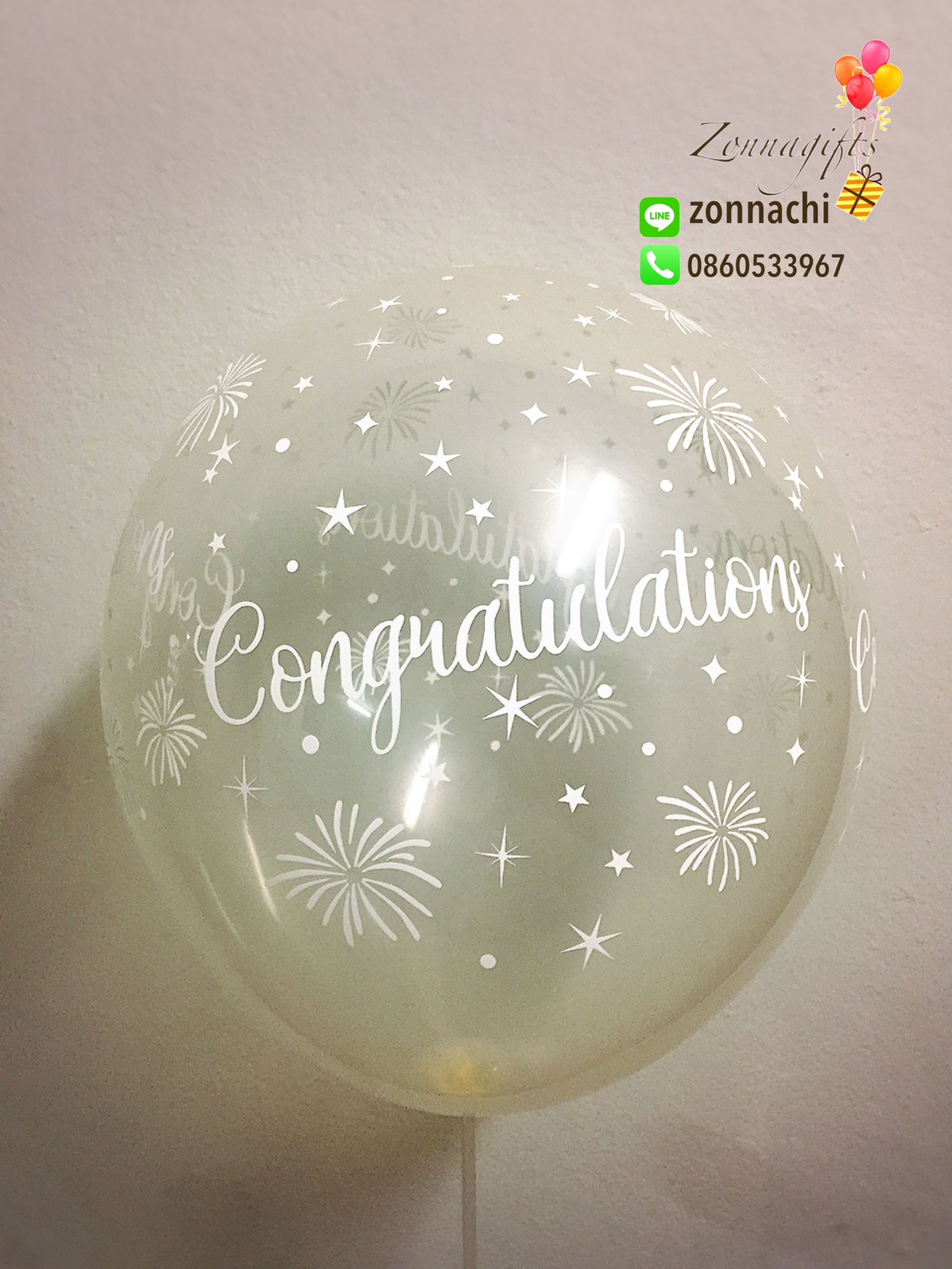 ลูกโป่งลายcongratulations พลุ12นิ้ว: 50ใบต่อแพ็ค