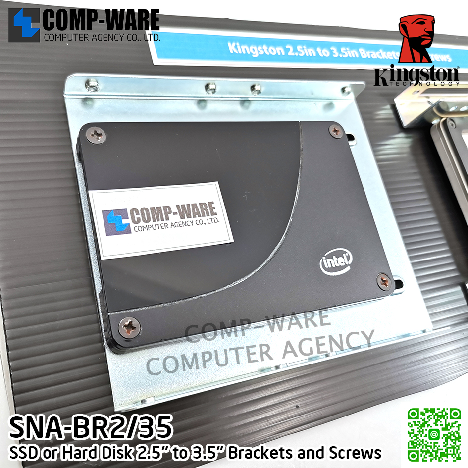 Kingston SNA-BR2/35 SSD or Hard Disk 2.5" to 3.5" Brackets and Screws ถาดแปลงพร้อมสกรูน๊อตในชุด