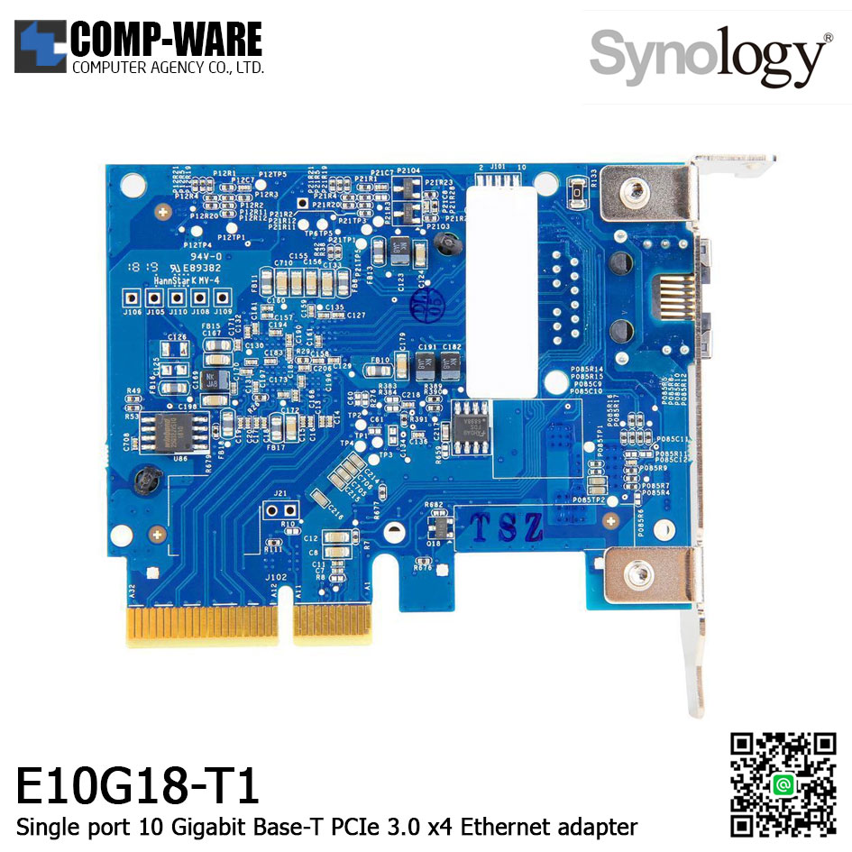 Synology 10GbE Network Card E10G18-T1 Single port 10 Gigabit Base-T PCIe 3.0 x4 Ethernet adapter / 5Y Warranty