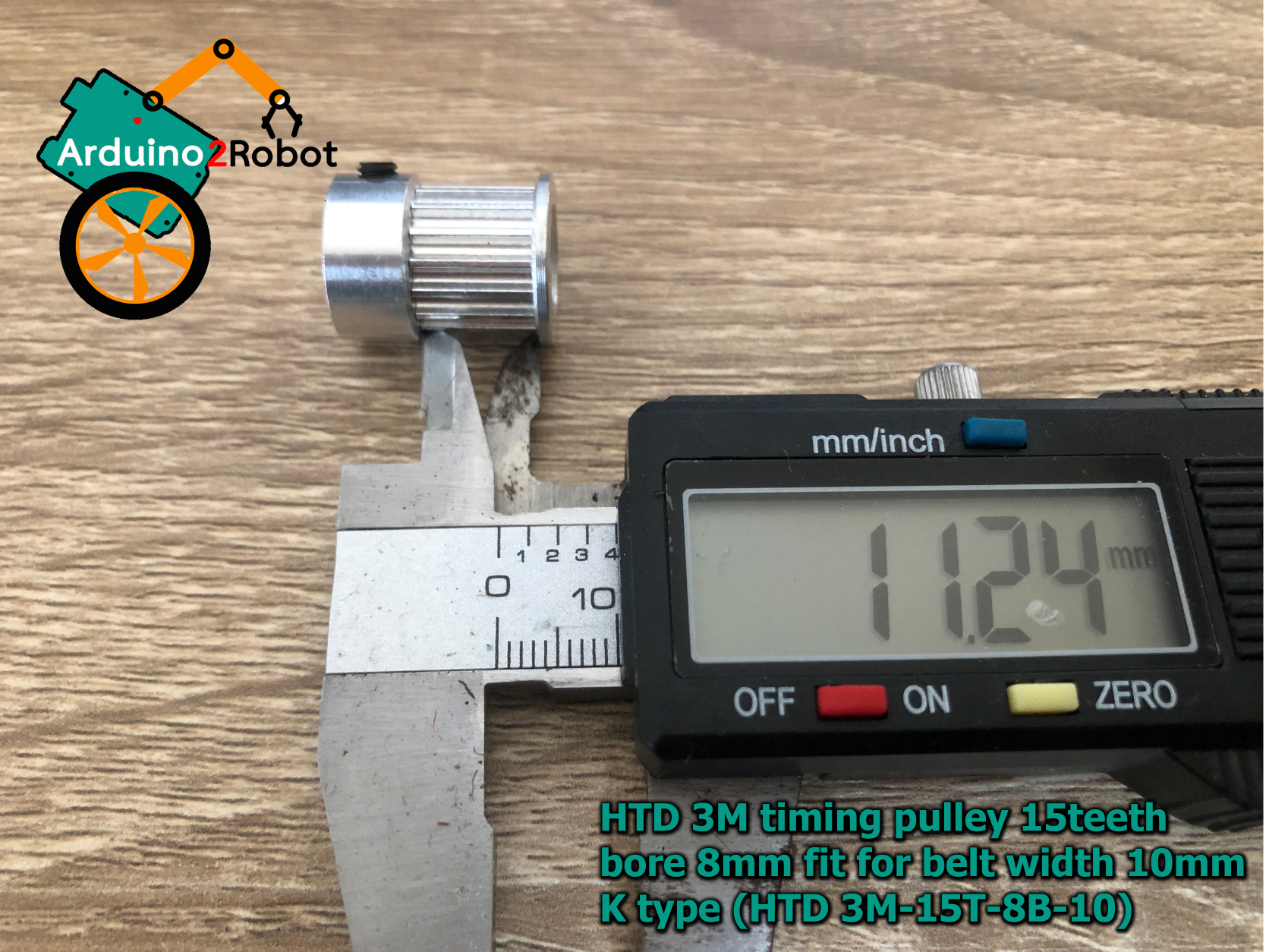 HTD 3M timing pulley 15teeth bore 8mm fit for belt width 10mm K type (HTD 3M-15T-8B-10)