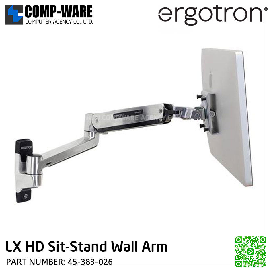 Ergotron LX HD Sit-Stand Wall Arm ,Heavy Monitor Mount EGT-45-383-026 (10Y Warranty)