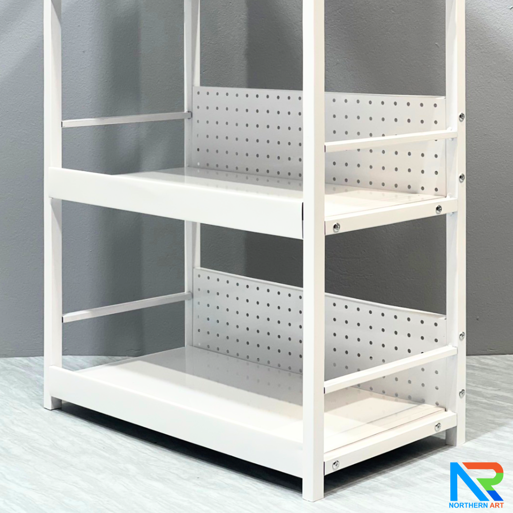 เช่าชั้นวางสินค้าเหล็ก 4 ชั้น สีขาว ขนาด (W)60 x (D)30 x (H)160 ซม. ถอดประกอบได้