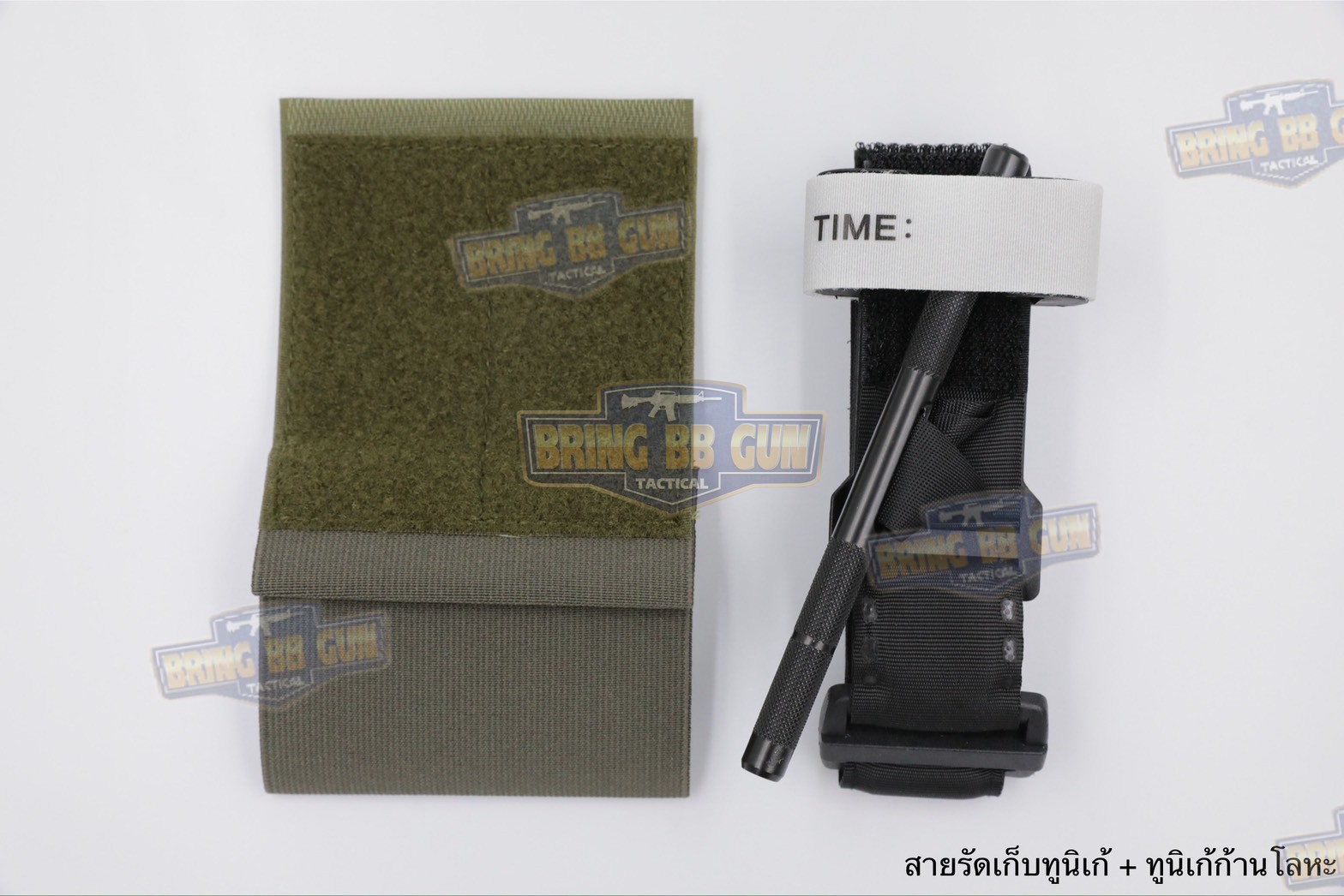 สายรัดเก็บทูนิเก้ แบบติดเข็มขัดยุทธวิธี/เสื้อเวส Version 2 ยางยืด(สำหรับเก็บทูนิเก้) แบบติดเข็มขัดยุทธวิธี/เสื้อเวส สายรัดจัดเก็บอุปกรณ์ทูนิเก้ แบบตีนตุ๊กแก (Belt Mounted Elastic Tourniquet Version 2) (Elastic TQ Holder) (Tourniquet Holder)