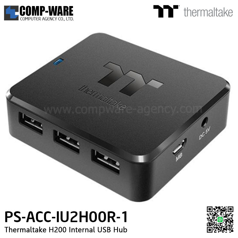 Thermaltake PS-ACC-IU2H00R-1 H200 Internal USB Hub (USB2.0 9pin × 3 , USB2.0 Type A × 3) Magnetic Mounting
