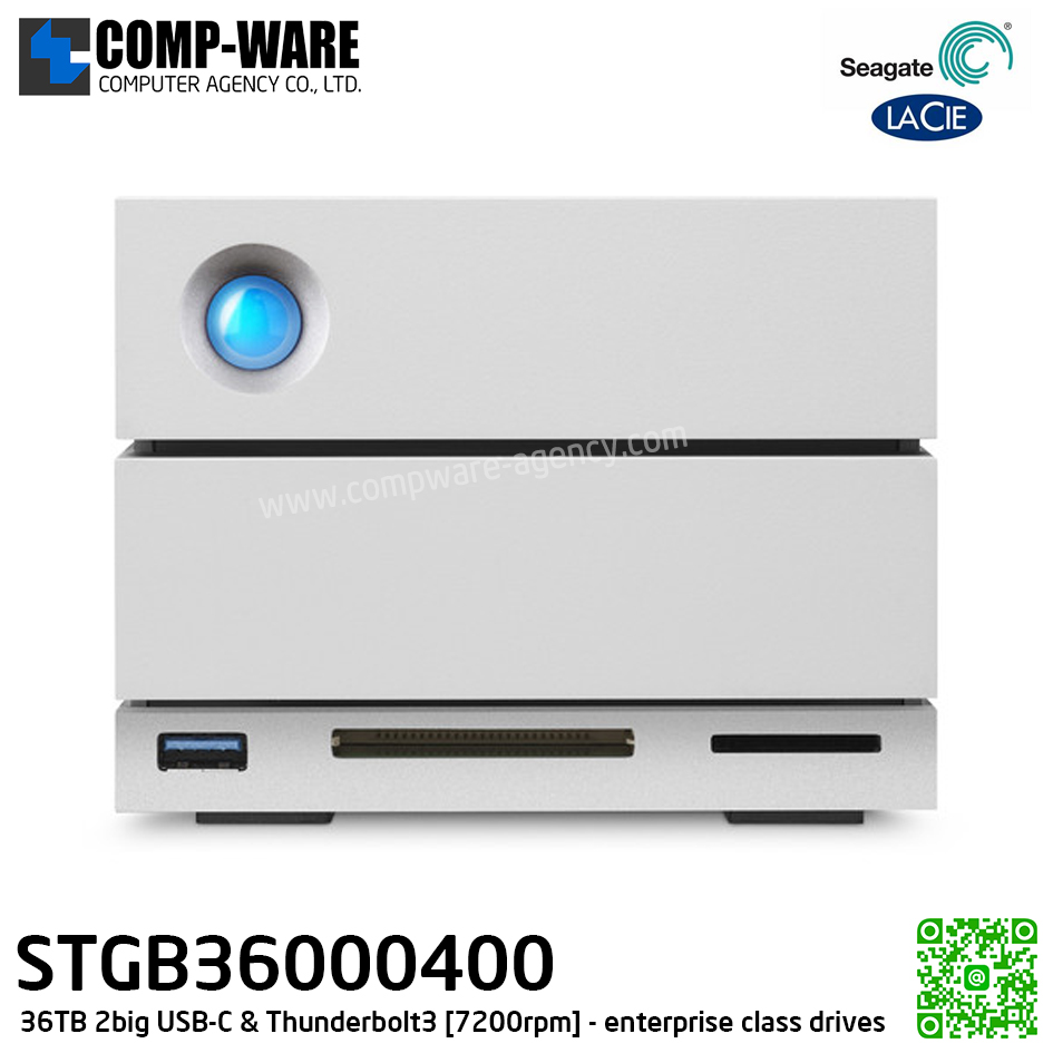 Seagate LaCie 2Big Dock RAID Thunderbolt 3 36TB 7200RPM External Hard Drive STGB36000400 // สั่งซื้อขั้นต่ำ MOQ = 2 unit