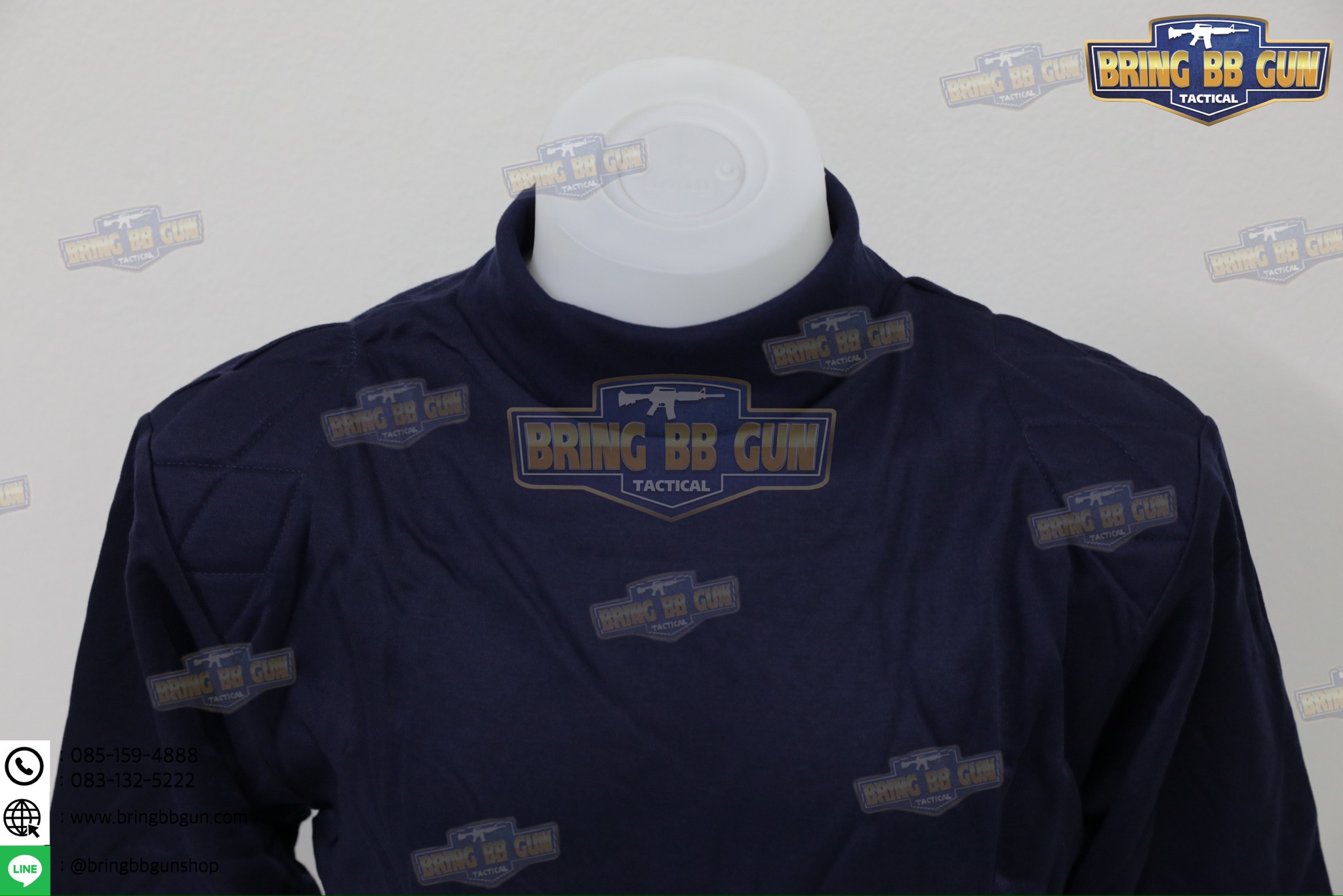 เสื้อยืดแขนยาว บุไหล่ คอเต่า (ผ้า TC)