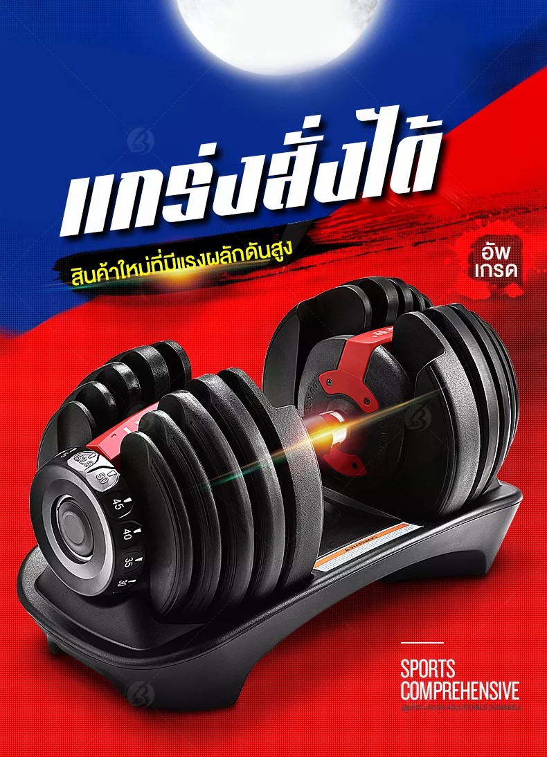 พร้อมส่ง ส่งฟรี Home Gym Fit ดัมเบลเปลี่ยนน้ำหนัก Mask1แผ่นเหล็กพรีเมี่ยม ทนทาน ปรับเปลี่ยนน้ำหนักสูงสุด 24 Kg