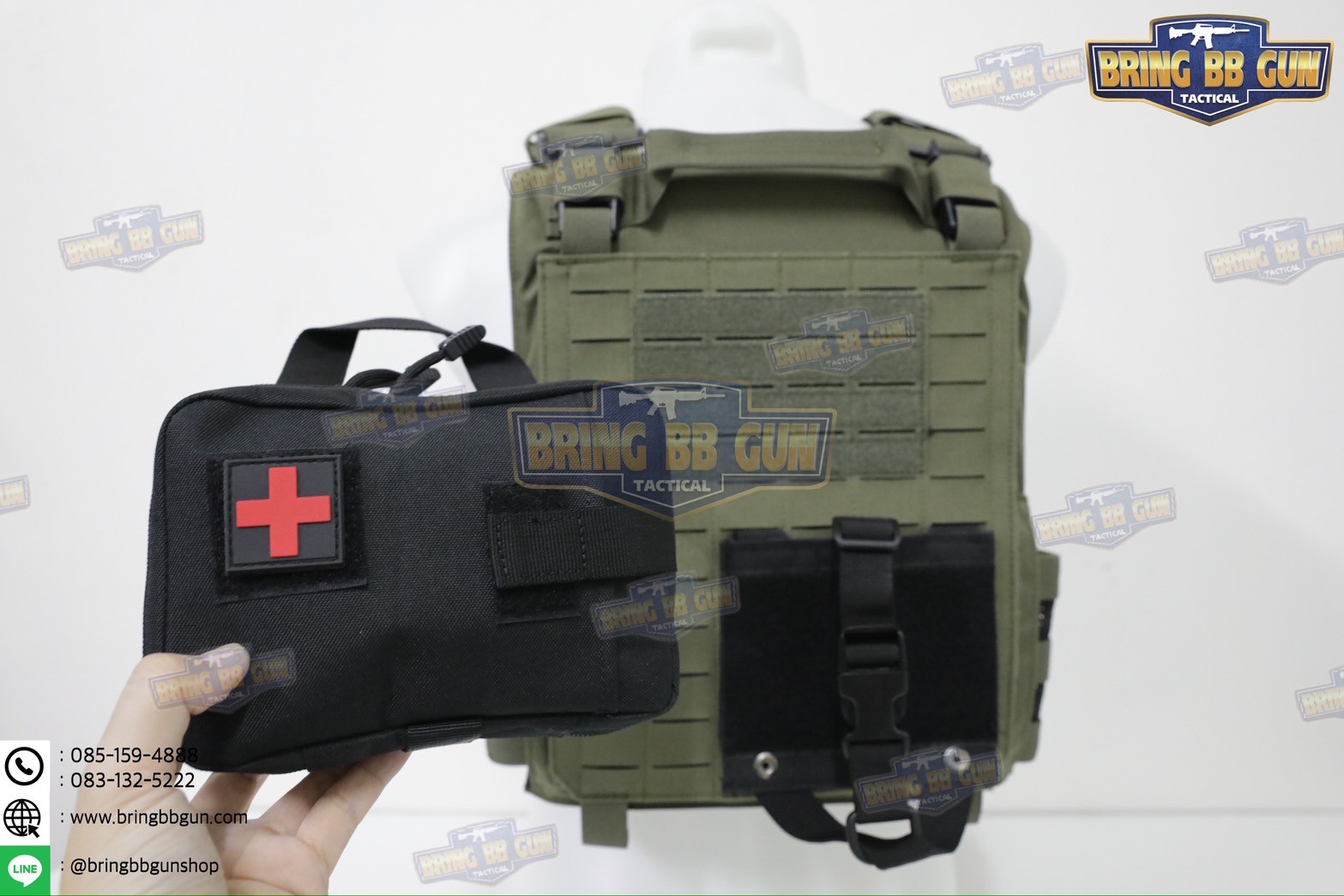 กระเป๋าพยาบาลสนาม B03 (แบบกระตุกไว) (ทรงแนวนอน) เพ้า IFAK รุ่น B03 (ทรงแนวนอน) (IFAK Pouch) (Medic Pouch)