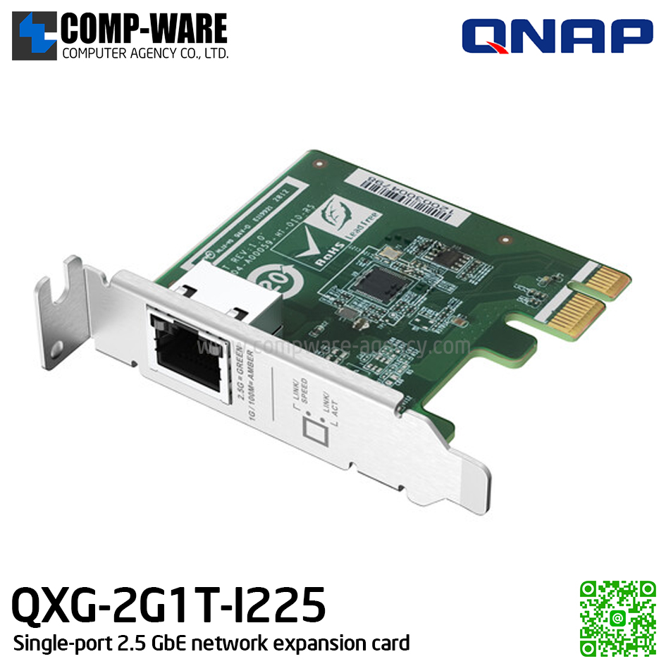 QNAP QXG-2G1T-I225 Single-port 2.5 GbE network expansion card - Spare Part - 1Y Warranty